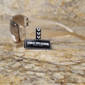 True Religion Gold and Tan Womens Sunglasses